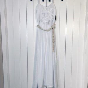 FREE🛍 w Purchase || White Gauze Maxi Dress w Belt || NWT